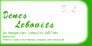 denes lebovits business card